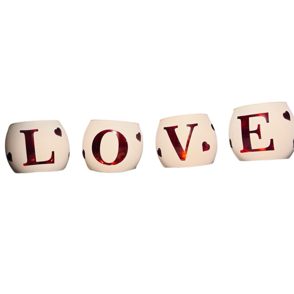NWOT “LOVE” Votive Tealight Holder Centerpiece Decorations